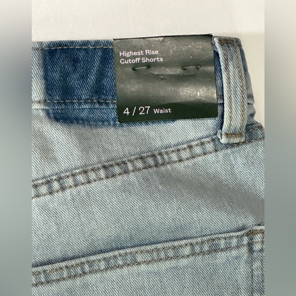 Highest Rise Cut off Jean Shorts Womens Sz 4 Waist 27 Wild Fable Daisy Dukes NWT - Picture 5 of 8